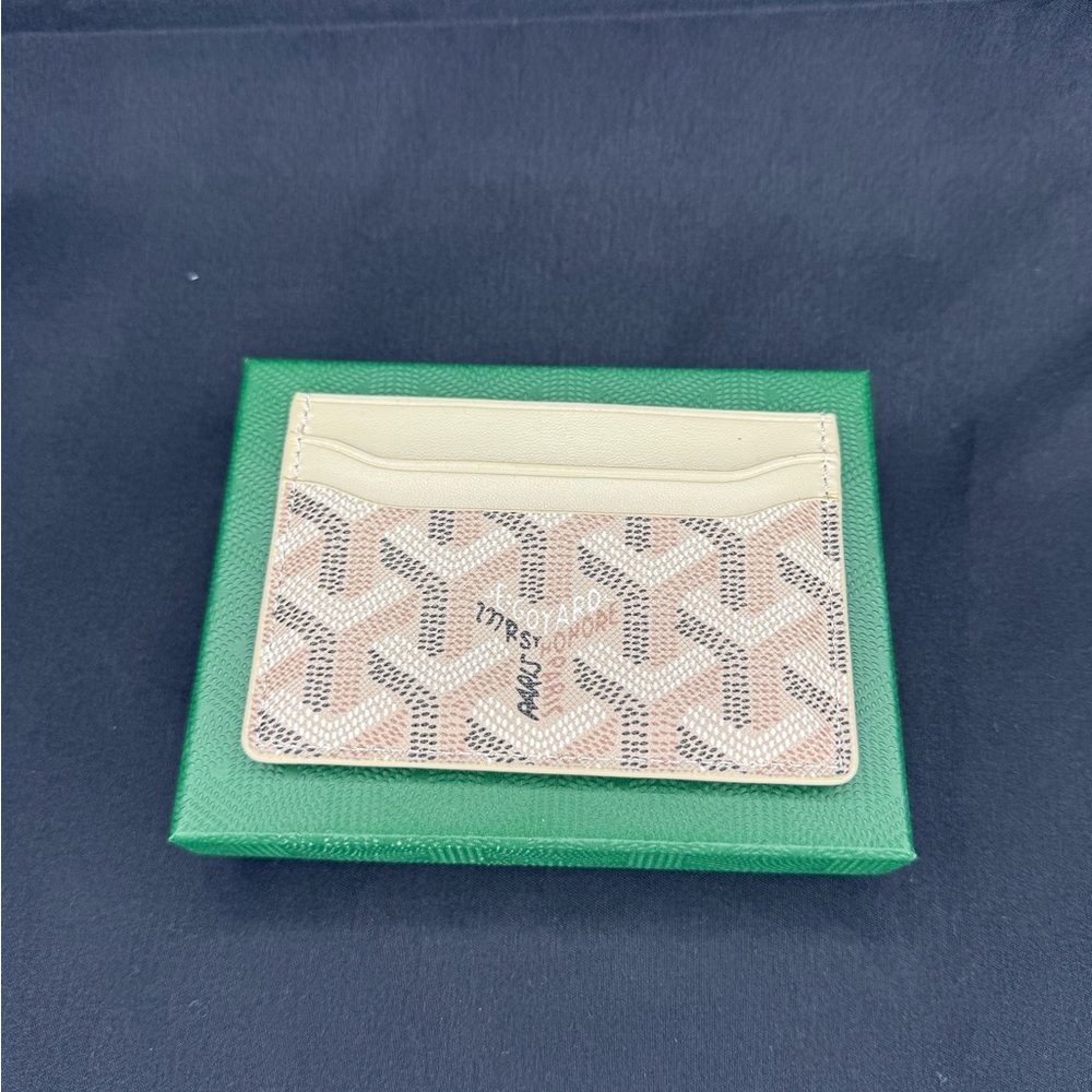 Goyard Tan and Cream Key Card Holder